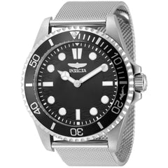 Invicta Men's Watch - Pro Diver Black Dial Stainless Steel Mesh Bracelet | 49685