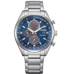 Citizen Men's Watch - Chronograph Blue and Black Dial Silver Bracelet | CA0459-79L