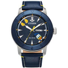 Citizen Men's Watch - Disney Donald Duck Eco-Drive Blue Leather Strap | AW0075-06W