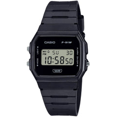 Casio Unisex Watch - Quartz Digital Dial Black Bio-Based Resin Strap Alarm | F91WB-1A