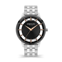 Kenneth Cole Men's Watch - Transparent and Black Dial Steel Bracelet | KCWGG2174701