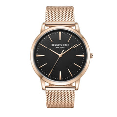 Kenneth Cole Men's Watch - Quartz Black Dial Rose Gold Bracelet | KCWGG2270304
