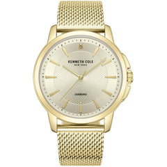 Kenneth Cole Men's Watch - Diamond Quartz Yellow Gold Mesh Bracelet | KCWGG7001206