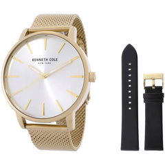 Kenneth Cole Men's Watch - Silver Tone Dial Yellow Gold Bracelet | KCWGG7006401