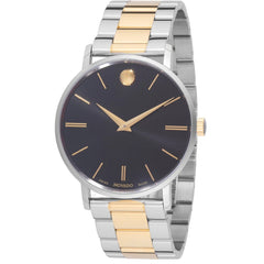 Movado Men's Watch - Classic Museum Quartz Black Dial Two Tone Bracelet | 0607986