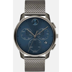 Movado Men's Watch - Bold Chronograph Quartz Blue Dial Grey Mesh Bracelet | 3600721