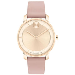 Movado Women's Watch - Bold Quartz Rose Gold Dial Pink Leather Strap | 3601078