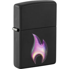 Zippo Windproof Lighter - Texture Printed Flame Design Black Matte Finish | 46965