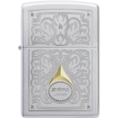 Zippo Windproof Lighter - Vintage Filigree Design Classic Satin Chrome Finish | 47009