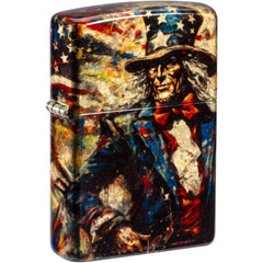 Zippo Windproof Pocket Lighter - Uncle Sam Design Tumbled Brass 540 Fusion | 47145