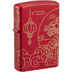 Zippo Windproof Lighter - Asian Dragon Design Red Matte Laser 360 Degree | 47146