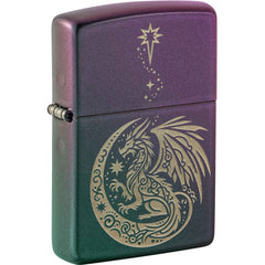 Zippo Windproof Pocket Lighter - Fantasy Dragon Design Iridescent Metal | 47151