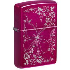 Zippo Windproof Pocket Lighter - 24003 Butterfly Design Candy Raspberry | 47158