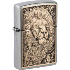 Zippo Windproof Pocket Lighter - Lion Emblem Design Street Chrome Metal | 47171