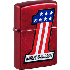 Zippo Windproof Pocket Lighter - Harley-Davidson Candy Apple Red Color Image | 47172