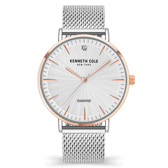 Kenneth Cole Men's Watch - Silver Dial  Stainless Steel Mesh Bracelet | KCWGG2174602