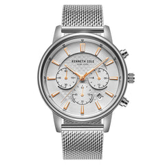 Kenneth Cole Men's Watch - Silver Dial  Stainless Steel Bracelet | KCWGK2184704