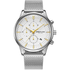 Kenneth Cole Men's Watch - White Dial Stainless Steel Mesh Bracelet | KCWGK2185304