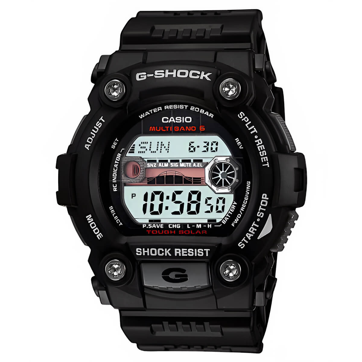 Casio Men's Digital Watch - G-Shock Atomic Timekeeping Dive Black