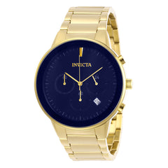 Invicta Men's Chronograph Watch - Specialty Quartz Blue Dial Yellow Gold Steel | 29482