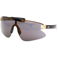 Adidas Unisex Sunglasses - Shiny Black Acetate Shield Half Rim Frame | OR0121 0001C