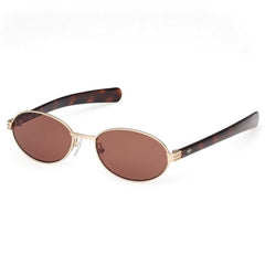 Adidas Unisex Sunglasses - Gold Metal Oval Full Rim Frame Brown Lens | OR0123 5432E