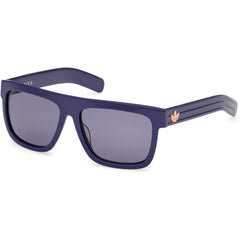 Adidas Unisex Sunglasses - Shiny Blue Acetate Browline Full Rim Frame | OR0127 5690V