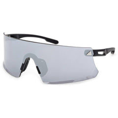 Adidas Unisex Sunglasses - Matte Black Plastic Shield Rimless Frame | SP0090 0002C