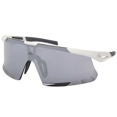 Adidas Unisex Sunglasses - White Acetate Shield Shape Half Rim Frame | SP0106 0021C