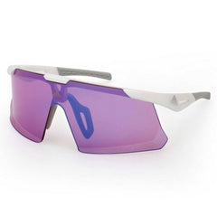 Adidas Unisex Sunglasses - White Plastic Shield Shape Half Rim Frame | SP0107 0021Z
