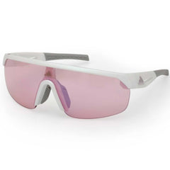 Adidas Women's Sunglasses - White Plastic Shield Shape Half Rim Frame | SP0109 0021Z