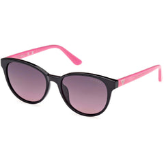Guess Girl's Sunglasses - Shiny Black Acetate Cat Eye Full Rim Frame | GU00126 4901T
