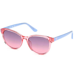 Guess Girl's Sunglasses - Shiny Pink Acetate Cat Eye Full Rim Frame | GU00126 4972Z