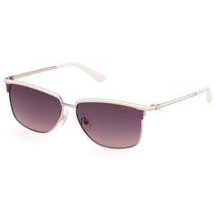 Guess Women's Sunglasses - White Metal Rectangular Full Rim Frame | GU00133 5621B