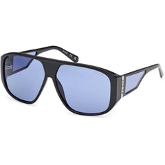 Guess Unisex Sunglasses - Shiny Black Acetate Navigator Full Rim Frame | GU00135 6101V