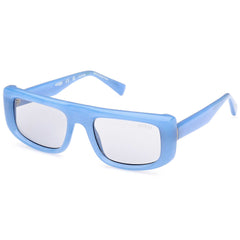 Guess Unisex Sunglasses - Shiny Light Blue Rectangular Full Rim Frame | GU00138 5384A
