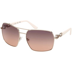 Guess Women's Sunglasses - Gold Metal Square Shape Full Rim Frame | GU00159 6332B