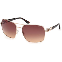 Guess Women's Sunglasses - Gold/Other Metal Square Full Rim Frame | GU00159 6333F