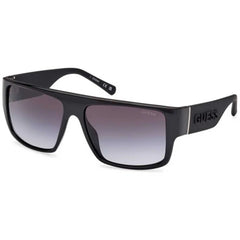 Guess Men's Sunglasses - Shiny Black Acetate Rectangular Shape Frame | GU00165 5901B