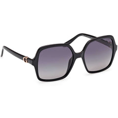 Guess Women's Sunglasses - Shiny Black Plastic Square Full Rim Frame | GU00190 5701D