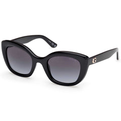 Guess Women's Sunglasses - Shiny Black Plastic Cat Eye Full Rim Frame | GU00196 5101B