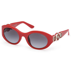 Guess Women's Sunglasses - Shiny Red Plastic Oval Full Rim Frame | GU00198 H 5366B