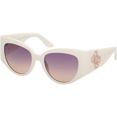 Guess Women's Sunglasses - White Plastic Cat Eye Shape Full Rim Frame | GU00202 5421Z