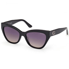 Guess Women's Sunglasses - Shiny Black Acetate Cat Eye Full Rim Frame | GU00204 5501B