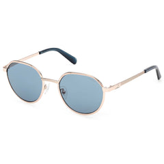 Guess Men's Sunglasses - Gold Metal Oval Full Rim Frame Blue Lens | GU00207 5132V