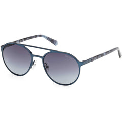 Guess Men's Sunglasses - Matte Blue Metal Oval Shape Full Rim Frame | GU00211 5291W