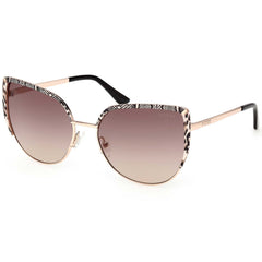 Guess Women's Sunglasses - Shiny Rose Gold Metal Cat Eye Shape Frame | GU00217 5928F