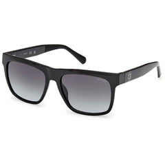 Guess Men's Sunglasses - Shiny Black Plastic Rectangular Shape Frame | GU00222 5701B