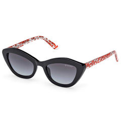 Guess Girl's Sunglasses - Shiny Black Plastic Cat Eye Full Rim Frame | GU00229 4701B