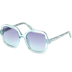Guess Girl's Sunglasses - Shiny Turquoise Square Full Rim Frame | GU00230 4887W